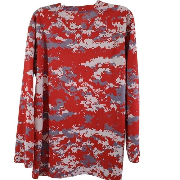 Top Flight ELITE Men’s Red Camo Performance Long Sleeve Jersey Shirt - Medium - Picture 2 of 12